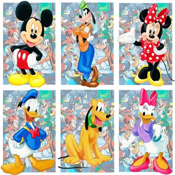 Disney Mickey Mouse, káčer Donald 5D DIY Diamond Maľovanie Námestie Kolo Diamond Výšivky Cross Stitch Drahokamu Mozaiková výzdoba