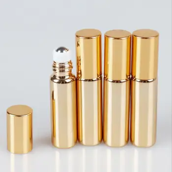 150pcs 5ml/10 ml gold/silver Sklenených Fliaš UV Naplniteľné Parfum Malé Valca Loptu Fľaša Cestovné Rozprašovač
