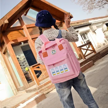 2017 Nové Plátno Tote Batoh Južná Kórea ulzzang East Gate mlieko fľaše Japonský výšivky veľkú kapacitu počítača študent taška