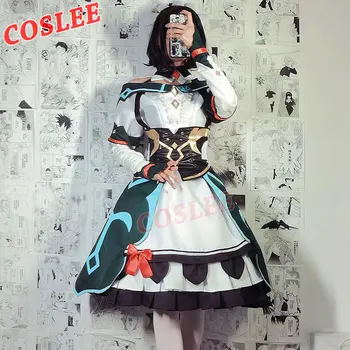 COSLEE [Upraviť] Genshin Vplyv Katheryne Cosplay Kostým Catherine Hra Vyhovovali Ženy Šaty Halloween Karneval Party Oblečenie NEW2