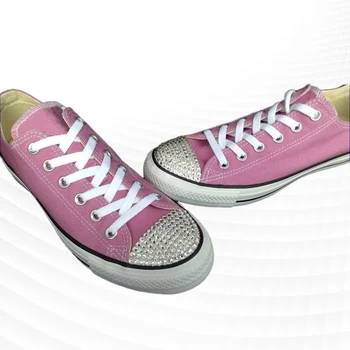 Klasické plochý nízky-top plátno topánky ručne vyrábané kamienkami jednoduché a pohodlné bežné vychádzkové topánky 35-41