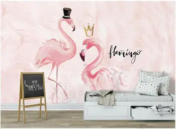 3d foto tapety vlastné nástenné Európskej ružová pár flamingo detskej izby domova obývacia izba tapety na steny 3 d
