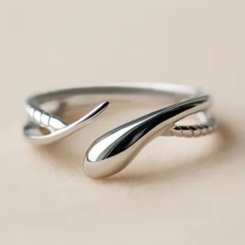Móda Boho Strieborná Farba Dvojvrstvové Otvoriť Prstene pre Ženy Zapojenie Vintage Svadba Nastaviteľné Prst Krúžok pre Dievčatá Dary