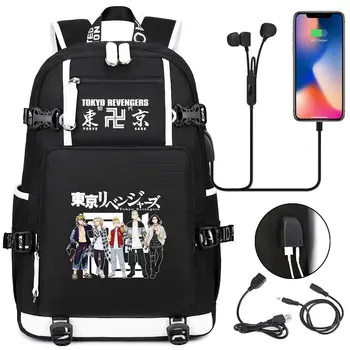 Nové Anime Tokio Revengers Školské Batohy Taška Bookbag pre Chlapcov, Dievčatá Cestovné Bagpack USB Notebook Tašky cez Rameno