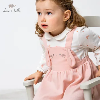 DBM16332 dave bella jar baby girl je roztomilý kreslený patchwork šaty deti fashion party šaty deti detská lolita oblečenie