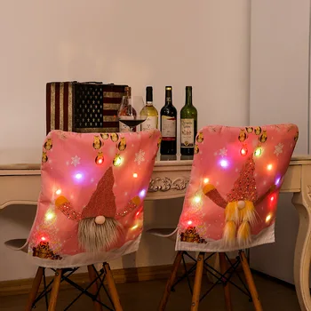 1pcs Vianočné Stoličky Kryt Ružový Svetelný Rudolf Tabuľky, Stoličky Stolice Kryt Domáce Dekorácie (bez Batérie)