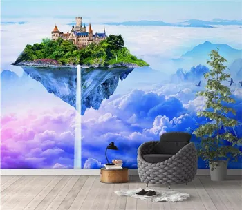 Vlastné 3D fotografie tapety fantasy leteckých hrad spálňa pozadí steny deti, spálňa, obývacia izba nástenná maľba pozadia na stenu