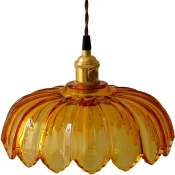 Kreatívne Loft Dekor Vintage Prívesok Lampa LED Mosadz Sklenené Závesné Svetlo Jedáleň Domov Osvetlenie Starožitné Droplight Svietidlo