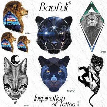 Diamond Leopard Šípku Geometrické Dočasné Tetovanie Nálepky Akvarel Kresliť Body Art Falošné Tetovanie Ženy Muži Flash Tetovanie Drahokamy