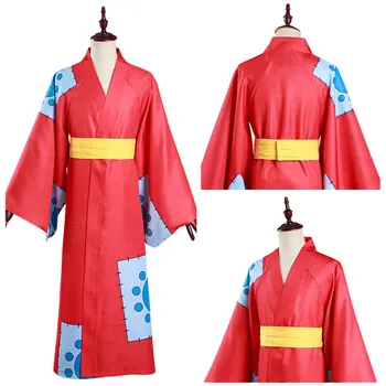 Jeden Kus Wano Krajiny Opice D. Luff Cosplay Kostým Kimono Oblečenie Halloween Karneval Oblek