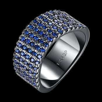 Elegantné Modré Cubic Zirconia krúžok pre ženy Black Gun á Party fashion jewellry veľkosť prsteňa 6 7 8 AR2130