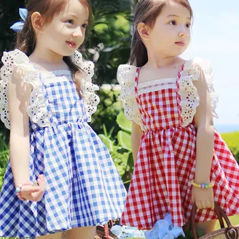 2019 nové deti obliekať dievčatá môžu Ailei Si lietať rukáv koberčeky golier princezná bábika šatka Šaty Veľkosť 100-140