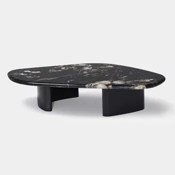 Svetlo luxusný moderný minimalistický kreatívny dizajn mramoru obývacia izba gauč strane tabuľky villa špeciálne tvarované konferenčný stolík čaj stôl
