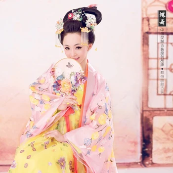 Die Wu Svetlé Farby Tang Vyhovovali Vysoký Pás Šaty Tang Princess Kostým pre Ženy, Fotografie, alebo na Scéne Výkon