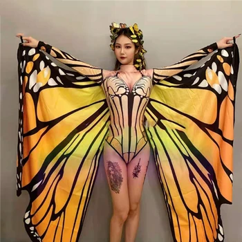Motýľ Jumpsuit Pre Ženy, Dospelých Model Pódium Zobraziť Kostýmy nočný klub Žien Spevák Gogo Tanečnica Pól Tanec Kombinézu DWY6182