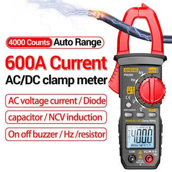 PN200 Digitálne Svorka Meter DC/AC 600A Aktuálne 4000 Počíta Multimeter Ammeter Napätie Tester Auto Hz Kapacita NCV Ohm Test