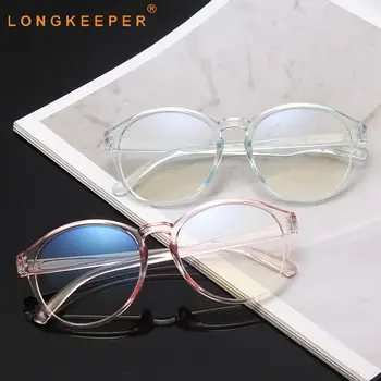 LongKeeper Módne Transparentné Okuliare, Rám Ženy 2020 Nové Kolo Jasný Objektív Okuliare Mužov Vintage Optické Okuliare