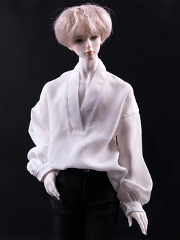 BJD bábiky oblečenie vhodné pre 1/3 1/4 POPO68 veľkosť šifón čierne a biele tričko bábika príslušenstvo