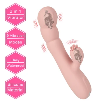 Jazyk Lízanie Vibrátor 2 v 1 Vibračné Dildo Sexuálne Hračky pre Ženy Pošvy Dráždiť Klitoris Stimuláciu G-bodu Dospelých Produkty pre 18