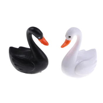 Mini Zvieracích Postáv Hračky Vtákov Žeriav Black Swan, Hračky pre Deti Micro Figúrky DIY Miniatúrne Záhradné Sošky