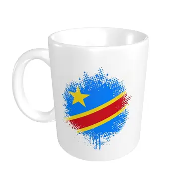 Promo Obrázok Vlajky, Demokratickej Republike Kongo Hrnčeky Zábavné Retro R300 POHÁRE Tlač šálky kávy