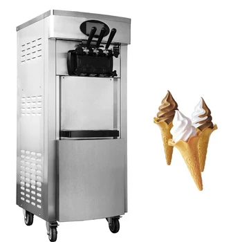 Tri-color komerčné plochy soft ice cream stroj