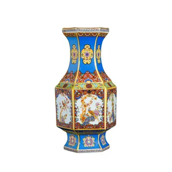 Starožitný Kráľovská Modrá Smalt Váza Čínskeho Porcelánu Kvet Váza Pre Domáce Kancelárie Dekor