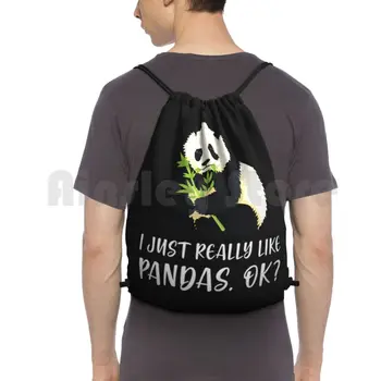 Len Som Naozaj Rád, Pandy , Ok ? Batoh Šnúrkou Tašky Tašky Nepremokavé Panda Milenca Panda Narodeniny Memy Legrační