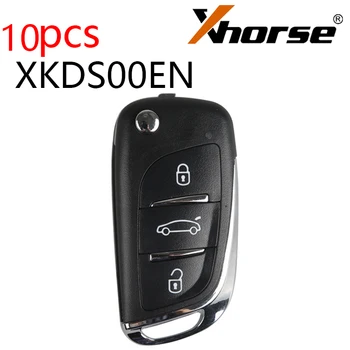 10pcs/veľa Xhorse DS Typ XKDS00EN VVDI Drôt Diaľkové Tlačidlo 3 Tlačidlá Pre VW pre Xhorse VVDI2 Kľúča Vozidla Diaľkové Náhradné
