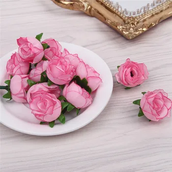 50pcs/množstvo 3 cm Simulácia Rose Hlavu Malý Kvet DIY Veniec Svadobné Dekoratívne Ruže Kvet Stenu Pozadia Falošné Kvety Kytice
