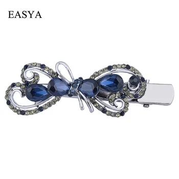 EASYA 3 Farby 4 Style Crystal Drahokamu Vlasy Kolíky Motýľ Bowknot Listové sponky do Vlasov pokrývku hlavy Šperky Pre Ženy, Dievčatá