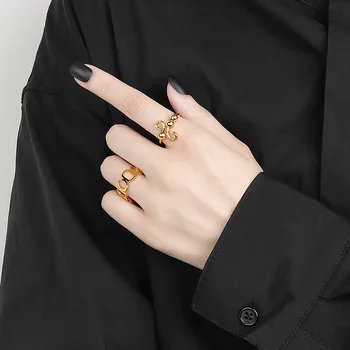 Nastaviteľné žien krúžok rotujúce krúžok na uvoľnenie tlaku príslušenstvo klasické nehrdzavejúcej ocele snubný prsteň príležitostné športové šperky