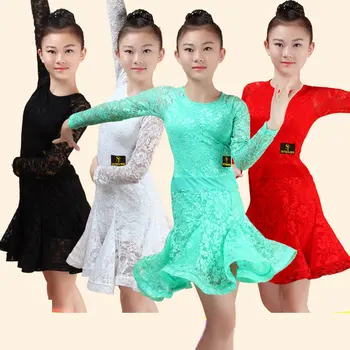 Nové Dievča Latinské Tanečné Šaty Dievčatá V Sále Šaty Dievčatá Tanečné Kostýmy Dieťa Súťaž Dancewear Praxi Nosenie