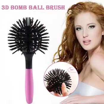 3D Okrúhle Kefy na Vlasy Hrebeňom Salon Make Up o 360 Stupňov a Styling Loptu žiaruvzdorné Hairbrush Detangling Vlasy Nástroje Mágie Špirála T5H9