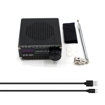 Nové BYTY-20+ Plus ATS20 V2 SI4732 Rádio Prijímač, FM, AM (MW & SW) SSB (LSB & USB) S Batériou + Anténa + Reproduktor + Prípade