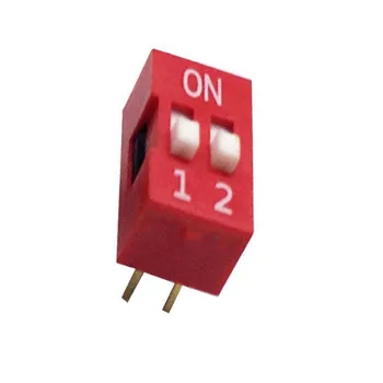 10PCS List Typu Switch Modul 2.54 mm 2 Pozíciu bit Spôsob, ako DIP Červená Ihrisku NOVÉ
