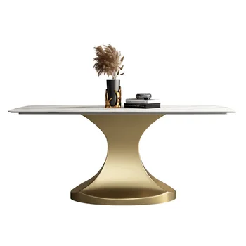 TuyaEuropean Štýl, Vysokú Kvalitu Svetla Luxusné Obdĺžnikové Moderný Minimalistický 6-osoby, Jedálenský Stôl A Stoličky Nastaviť