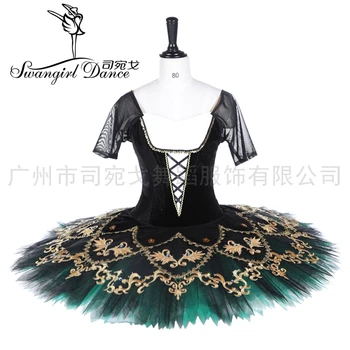 Zelená čierna La Esmeralda profesionálne tutu ženy vlastné mad profesionálne comeptition balet tutu fáze kostýmy pre dievčatá BT2023