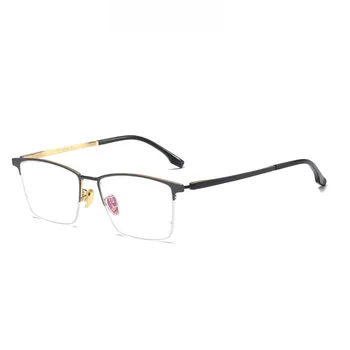 Šírka-139 Nádherné titán rám okuliarov mužov vysokej kvality podnikateľského pol rim námestie okuliare rám optickej krátkozrakosť okuliare