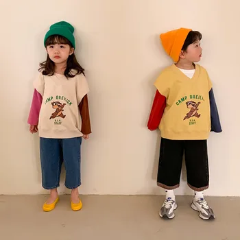 MIALNCEL 2021 Jar Nové Deti Oblečenie kórejský Karikatúra Tlačiť Bežné Vesta