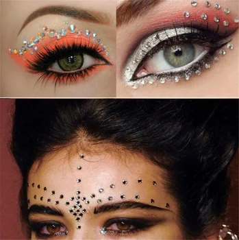 5 Farby Na Tetovanie Nálepky Lesk Diamond Make-Up Očných Liniek Eyeshadow Tvár Drahokamu Nálepky Šperky, Make-Up Oči Crystal Nálepky