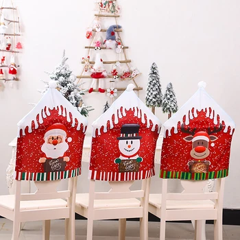2022 Santa Claus Klobúk Stoličky Kryt Vianočné Dekorácie Pre Domov Stôl Stoličky Zahŕňa Strany, Vianočné Ozdoby, Vianočné Darčeky