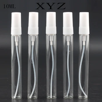 100ks Mini transparentné sklo parfum fľašu rozprašovač kozmetika kontajner Cestovné prenosné spreji Opakovateľné náplň 10 ml