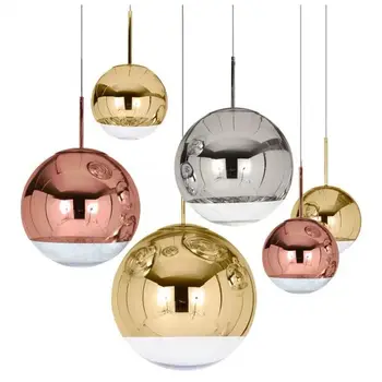 jednoduché pokovovanie loptu tvarované zlatá bublina sklenený luster severnej Európe, reštaurácia, bar, kaviareň stolná lampa