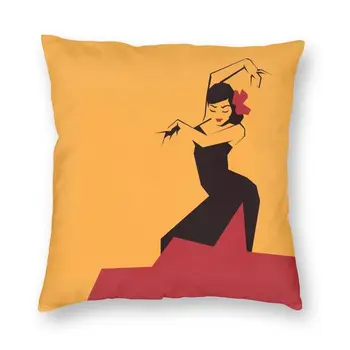 Tvárou Flamenco Luxusné Hodiť Vankúše Obývacia Izba Dekorácie Španielska Tanečnica Držanie Tela Gauč Vankúš Zamatový Povlak Na Vankúš