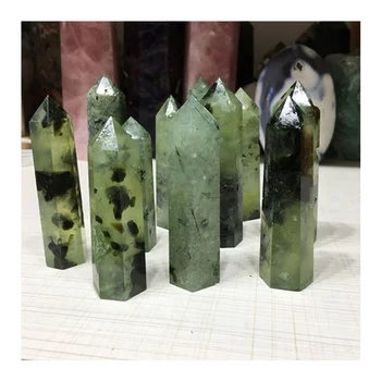 Veľkoobchod kryštály liečivé kamene wands quartz tower green crystal prehnite bodov na ozdobu