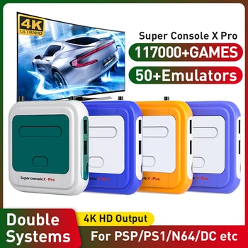 Super Konzola X Pro Retro Hry Konzoly s 117000 Hry 50+ Emulátory Pre PSP/DC/PS1/MAME 4K HD TV Hry Box Vianočný Darček