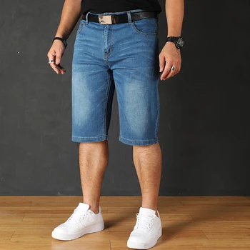 30-48 Plus Veľkosť 2021 Lete Kvalitné Neforemné Mužov krátke Nohavice Bežné Mužské Ulici Denim Fashion Mens Kolená dĺžka Jeans Nohavice