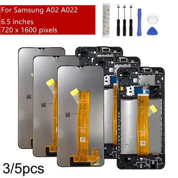 Veľa 3/5 Pre Samsung A02 LCD A022 Displej Dotykový Displej Digitalizátorom. S montážou Rámu Pre Samsung A022 Obrazovke Nahradenie 6.5