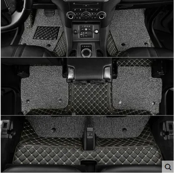 Kvalitné koberce! Vlastné špeciálne auto podlahové rohože na Land Rover Discovery 4 2016-2010 7 miest nepremokavé dvojitej vrstvy koberce